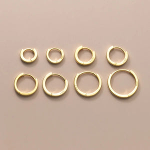 Minimalist Round Circle Hoop Earrings 925 Sterling Silver 18k