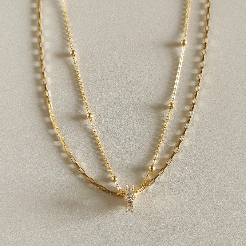 925 Silver Bohemian Multi-layer Chain Necklace Vintage 18k Jewelry Women