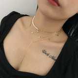 925 Silver Boho Double Star Necklace for Women