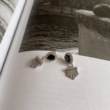 925 Silver Boho Tassel Dangle Earrings Zircon Heart Drop Earrings