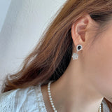925 Silver Boho Tassel Dangle Earrings Zircon Heart Drop Earrings
