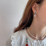 925 Silver Boho Tassel Dangle Earrings Zircon Heart Drop Earrings