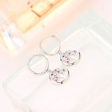 925 Silver Tree of Life Rainbow Zircon Hoop Earring