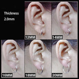 925 Silver Bold Hoop Earrings Thicker Round Circle Earrings Hoops Ear Rings
