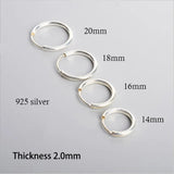 925 Silver Bold Hoop Earrings Thicker Round Circle Earrings Hoops Ear Rings