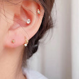 925 Silver Bow Earrings Zircon Pendant European Style
