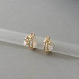 925 Silver Bow Earrings Zircon Pendant European Style