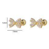 925 Silver Sparkling Zircon Stud Earrings Small Style Women Jewelry