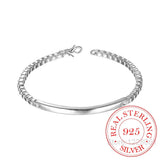 925 Silver Box Chain Bracelet Minimalist Female Bracelets for Women