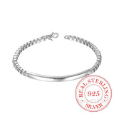 925 Silver Box Chain Bracelet Minimalist Women Bracelet Silver Jewelry