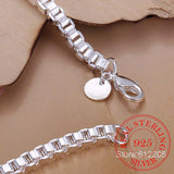 925 Silver Box Chain Bracelet Minimalist Women Bracelet Silver Jewelry
