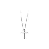925 Silver Box Chain Glossy Cross Pendant Necklaces For Women