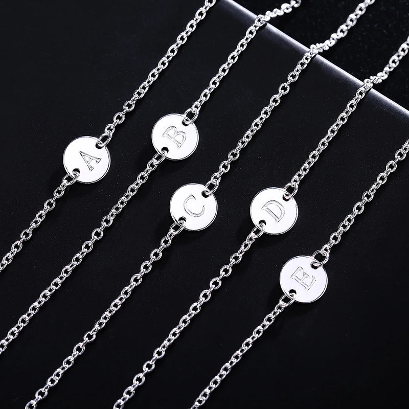 925 Silver Bracelet 26 Letters Charm Jewelry Wedding Gift