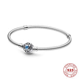 925 Sterling Silver Bracelet 3mm Stitch Moment Sparkling Castle Bracelet