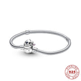 925 Sterling Silver Bracelet 3mm Stitch Moment Sparkling Castle Bracelet