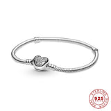 925 Sterling Silver Bracelet 3mm Stitch Moment Sparkling Castle Bracelet
