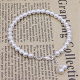 925 Silver Bracelet Frosted Bead 5MM Women's Charm Jewelry
