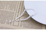925 Silver Bead Frosted Bracelet for Women