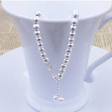 925 Silver Bracelet Frosted Bead 5MM Women's Charm Jewelry