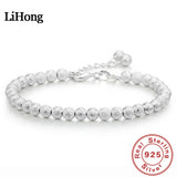 925 Silver Bracelet Frosted Bead 5MM Women's Charm Jewelry