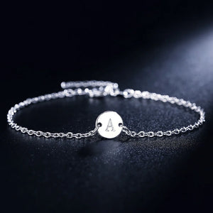 925 Sterling Silver 26 Letter Bracelet for Women