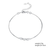 925 Silver Bracelet 8 Inches 3 Beads Charm Wedding Party Jewelry