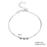 925 Sterling Silver Bracelet 8 Inches 3 Square Bracelet Women