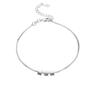 925 Sterling Silver Bracelet 8 Inches 3 Square Bracelet Women