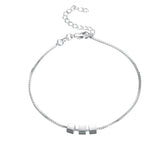 925 Sterling Silver Bracelet 8 Inches 3 Square Bracelet Women