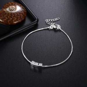 925 Sterling Silver Bracelet 8 Inches 3 Square Bracelet Women
