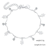 925 Sterling Silver Clover Zircon Bracelet 8 Inches