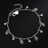 925 Sterling Silver Clover Zircon Bracelet 8 Inches