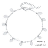 925 Silver Bracelet 8 Inches Leaf Charm Jewelry