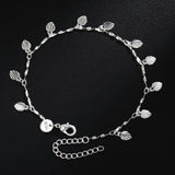 925 Silver Bracelet 8 Inches Leaf Charm Jewelry