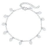 925 Silver Bracelet 8 Inches Leaf Charm Jewelry