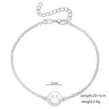 925 Silver 8" Smiley Face Bracelet Wedding Party Jewelry