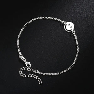 925 Silver 8" Smiley Face Bracelet Wedding Party Jewelry