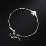 925 Silver 8" Smiley Face Bracelet Wedding Party Jewelry