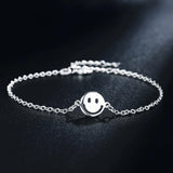 925 Silver 8" Smiley Face Bracelet Wedding Party Jewelry