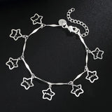 925 Silver Star Bracelet 8 Inches Women's Charm Wedding Party Jewelry