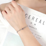 925 Silver Angel Lover Zircon Amethyst Bracelet Woman Engagement Wedding Gift