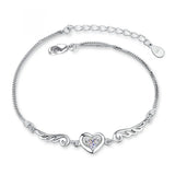 925 Silver Angel Lover Zircon Amethyst Bracelet Woman Engagement Wedding Gift