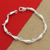 925 Silver Bracelet Angel Teardrop Chain Charm Jewelry Gift