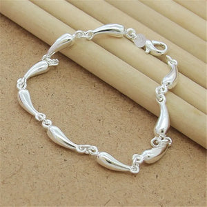 925 Silver Bracelet Angel Teardrop Chain Charm Jewelry Gift
