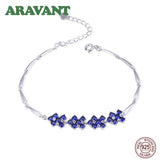 925 Silver Crystal Chain Bracelet High Fine Jewelry