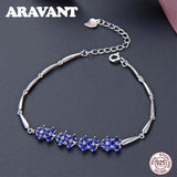 925 Silver Crystal Chain Bracelet High Fine Jewelry
