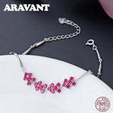 925 Silver Crystal Chain Bracelet High Fine Jewelry