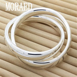 925 Silver Bracelet Bangles Smooth High Solid Bangles Jewelry