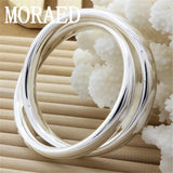 925 Silver Bracelet Bangles Smooth High Solid Bangles Jewelry