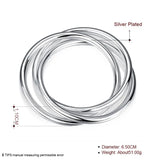 925 Silver Bracelet Bangles Women Solid High Quality Three Lines